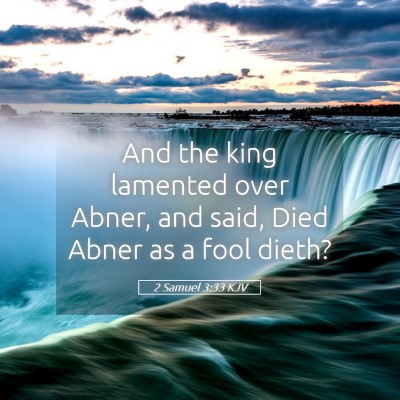 Picture 05 - 2 Samuel 3:33 KJV - And the king lamented over Abner, and said, Died - Bible Verse Picture