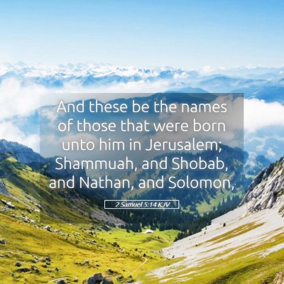 Picture 05 - 2 Samuel 5:14 KJV - And these be the names of those that were born - Bible Verse Picture