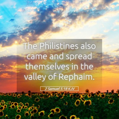 Picture 05 - 2 Samuel 5:18 KJV - The Philistines also came and spread themselves - Bible Verse Picture