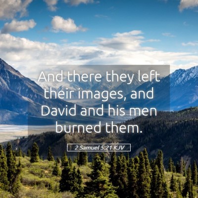 Picture 05 - 2 Samuel 5:21 KJV - And there they left their images, and David and - Bible Verse Picture