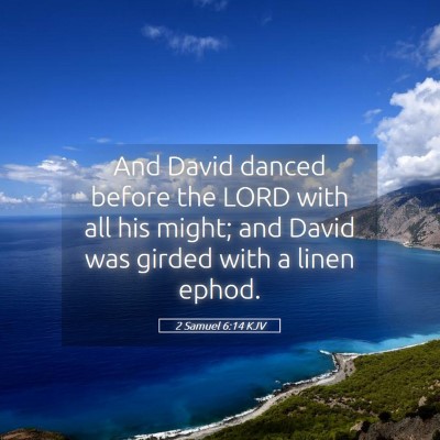 Picture 05 - 2 Samuel 6:14 KJV - And David danced before the LORD with all his - Bible Verse Picture