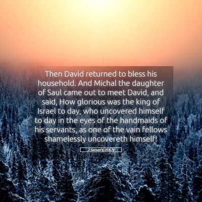 Picture 05 - 2 Samuel 6:20 KJV - Then David returned to bless his household. And - Bible Verse Picture