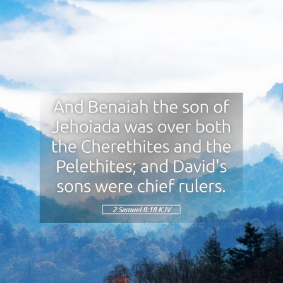 Picture 05 - 2 Samuel 8:18 KJV - And Benaiah the son of Jehoiada was over both the - Bible Verse Picture