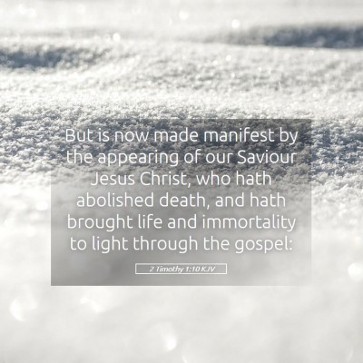 Picture 05 - 2 Timothy 1:10 KJV - But is now made manifest by the appearing of our - Bible Verse Picture