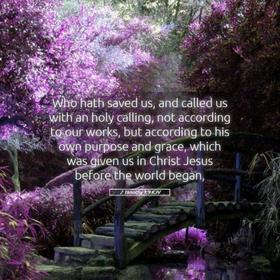 Picture 05 - 2 Timothy 1:9 KJV - Who hath saved us, and called us with an holy - Bible Verse Picture