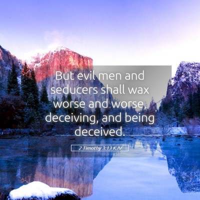 Picture 05 - 2 Timothy 3:13 KJV - But evil men and seducers shall wax worse and - Bible Verse Picture