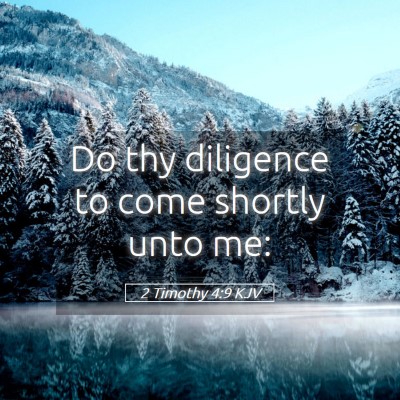 Picture 05 - 2 Timothy 4:9 KJV - Do thy diligence to come shortly unto - Bible Verse Picture
