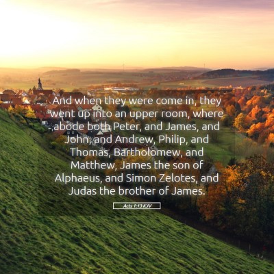 Picture 05 - Acts 1:13 KJV - And when they were come in, they went up into an - Bible Verse Picture