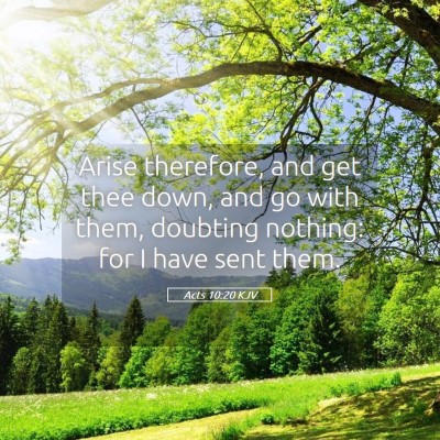 Picture 05 - Acts 10:20 KJV - Arise therefore, and get thee down, and go with - Bible Verse Picture