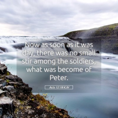 Picture 05 - Acts 12:18 KJV - Now as soon as it was day, there was no small - Bible Verse Picture