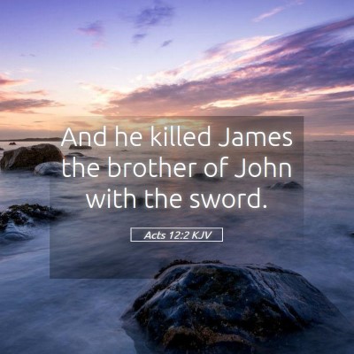Picture 05 - Acts 12:2 KJV - And he killed James the brother of John with the - Bible Verse Picture