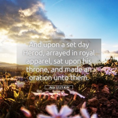 Picture 05 - Acts 12:21 KJV - And upon a set day Herod, arrayed in royal - Bible Verse Picture