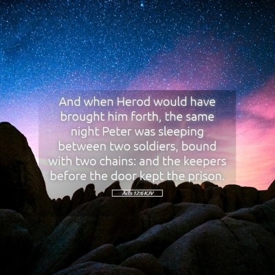 Picture 05 - Acts 12:6 KJV - And when Herod would have brought him forth, the - Bible Verse Picture