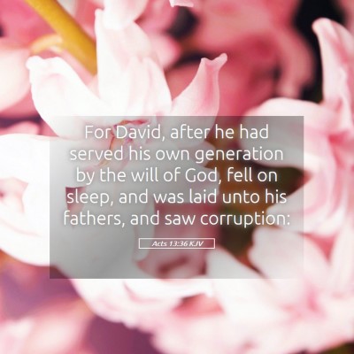 Picture 05 - Acts 13:36 KJV - For David, after he had served his own generation - Bible Verse Picture