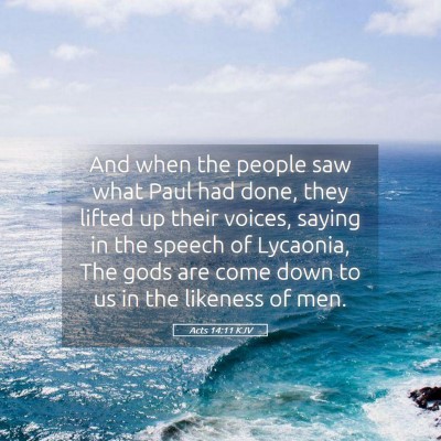 Picture 05 - Acts 14:11 KJV - And when the people saw what Paul had done, they - Bible Verse Picture