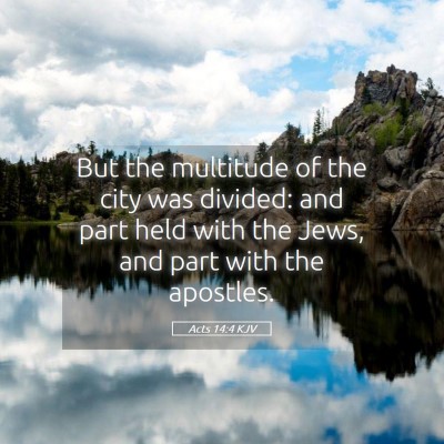 Picture 05 - Acts 14:4 KJV - But the multitude of the city was divided: and - Bible Verse Picture