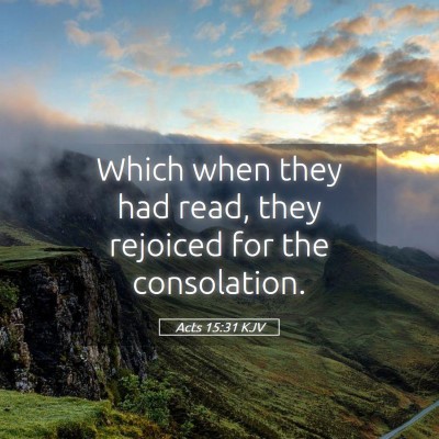 Picture 05 - Acts 15:31 KJV - Which when they had read, they rejoiced for the - Bible Verse Picture