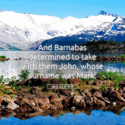 Picture 05 - Acts 15:37 KJV - And Barnabas determined to take with them John, - Bible Verse Picture