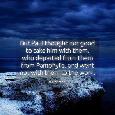 Picture 05 - Acts 15:38 KJV - But Paul thought not good to take him with them, - Bible Verse Picture