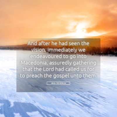 Picture 05 - Acts 16:10 KJV - And after he had seen the vision, immediately we - Bible Verse Picture