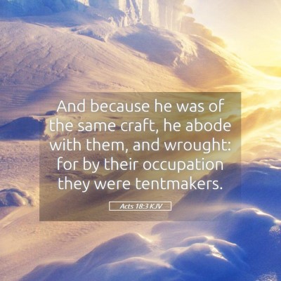 Picture 05 - Acts 18:3 KJV - And because he was of the same craft, he abode - Bible Verse Picture