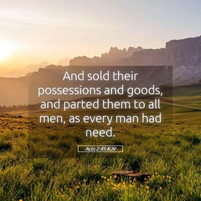 Picture 05 - Acts 2:45 KJV - And sold their possessions and goods, and parted - Bible Verse Picture