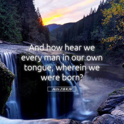 Picture 05 - Acts 2:8 KJV - And how hear we every man in our own tongue, - Bible Verse Picture