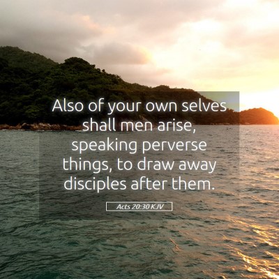 Picture 05 - Acts 20:30 KJV - Also of your own selves shall men arise, speaking - Bible Verse Picture