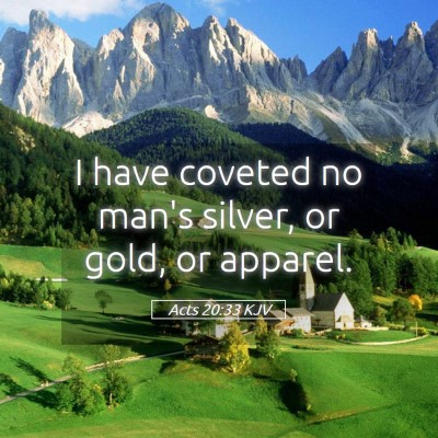 Picture 05 - Acts 20:33 KJV - I have coveted no man's silver, or gold, or - Bible Verse Picture
