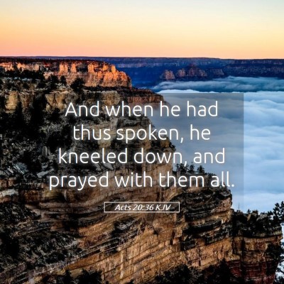 Picture 05 - Acts 20:36 KJV - And when he had thus spoken, he kneeled down, and - Bible Verse Picture
