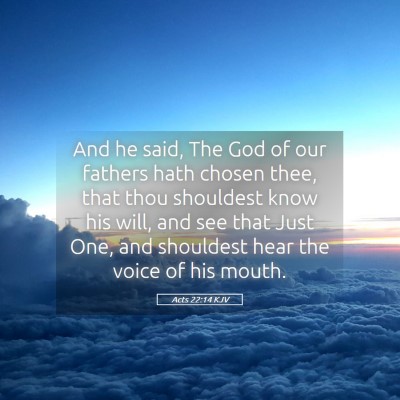 Picture 05 - Acts 22:14 KJV - And he said, The God of our fathers hath chosen - Bible Verse Picture