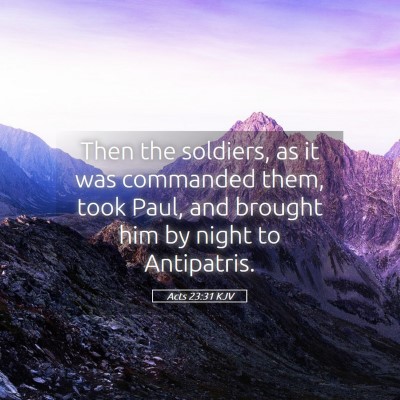 Picture 05 - Acts 23:31 KJV - Then the soldiers, as it was commanded them, took - Bible Verse Picture