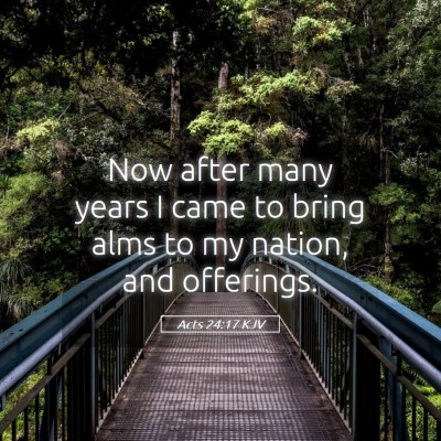 Picture 05 - Acts 24:17 KJV - Now after many years I came to bring alms to my - Bible Verse Picture