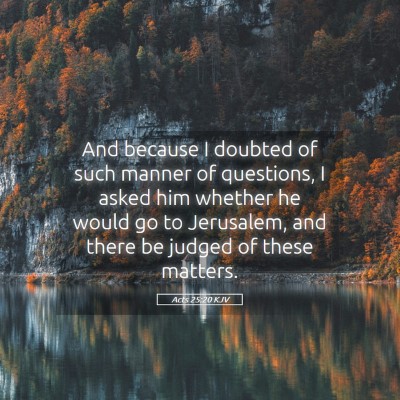 Picture 05 - Acts 25:20 KJV - And because I doubted of such manner of - Bible Verse Picture