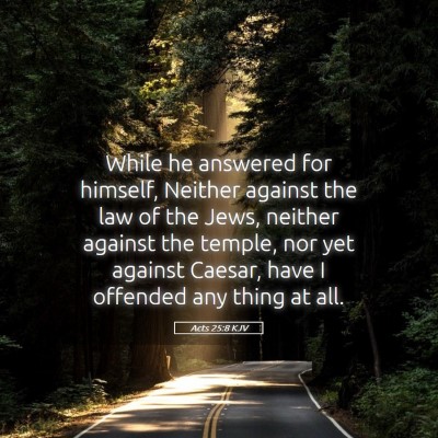Picture 05 - Acts 25:8 KJV - While he answered for himself, Neither against - Bible Verse Picture