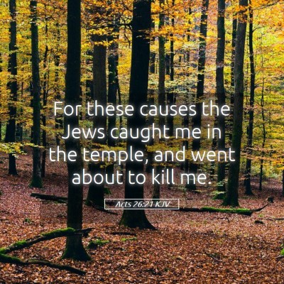 Picture 05 - Acts 26:21 KJV - For these causes the Jews caught me in the - Bible Verse Picture