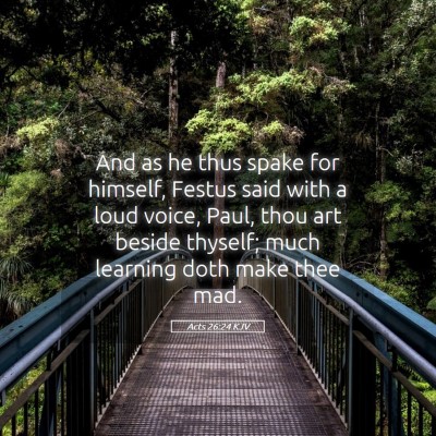 Picture 05 - Acts 26:24 KJV - And as he thus spake for himself, Festus said - Bible Verse Picture