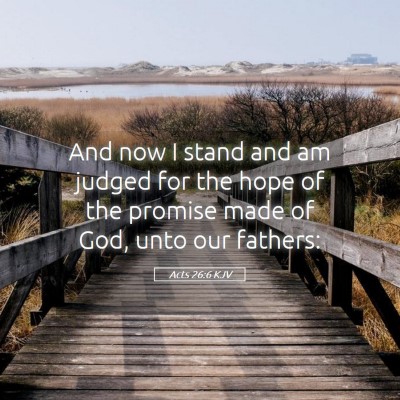 Picture 05 - Acts 26:6 KJV - And now I stand and am judged for the hope of the - Bible Verse Picture