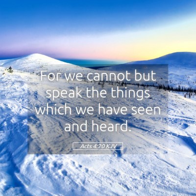 Picture 05 - Acts 4:20 KJV - For we cannot but speak the things which we have - Bible Verse Picture