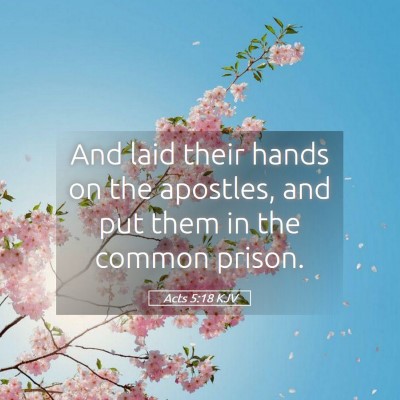 Picture 05 - Acts 5:18 KJV - And laid their hands on the apostles, and put - Bible Verse Picture