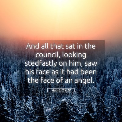 Picture 05 - Acts 6:15 KJV - And all that sat in the council, looking - Bible Verse Picture