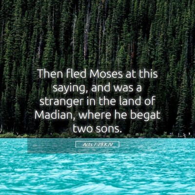 Picture 05 - Acts 7:29 KJV - Then fled Moses at this saying, and was a - Bible Verse Picture