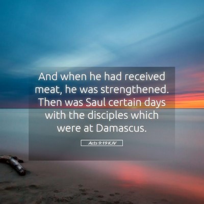 Picture 05 - Acts 9:19 KJV - And when he had received meat, he was - Bible Verse Picture
