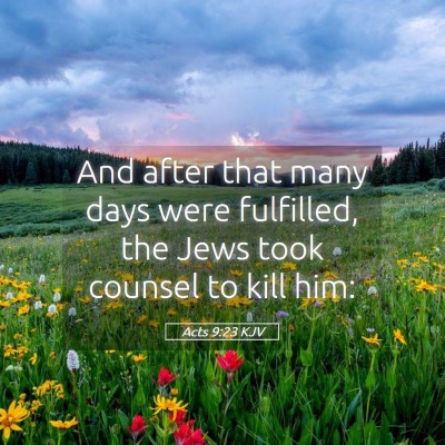 Picture 05 - Acts 9:23 KJV - And after that many days were fulfilled, the Jews - Bible Verse Picture