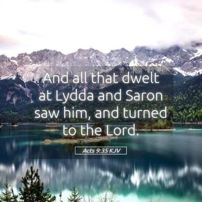 Picture 05 - Acts 9:35 KJV - And all that dwelt at Lydda and Saron saw him, - Bible Verse Picture