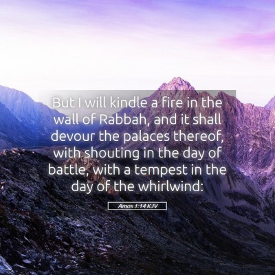 Picture 05 - Amos 1:14 KJV - But I will kindle a fire in the wall of Rabbah, - Bible Verse Picture
