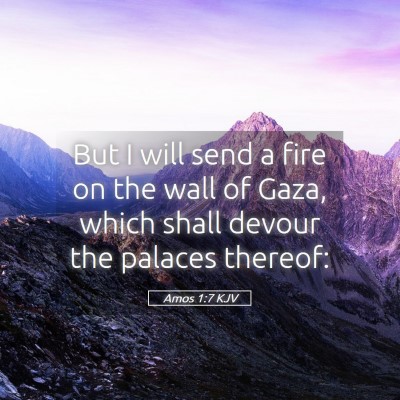 Picture 05 - Amos 1:7 KJV - But I will send a fire on the wall of Gaza, which - Bible Verse Picture