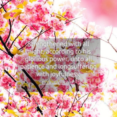 Picture 05 - Colossians 1:11 KJV - Strengthened with all might, according to his - Bible Verse Picture