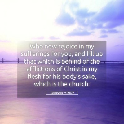 Picture 05 - Colossians 1:24 KJV - Who now rejoice in my sufferings for you, and - Bible Verse Picture