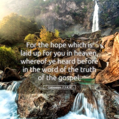 Picture 05 - Colossians 1:5 KJV - For the hope which is laid up for you in heaven, - Bible Verse Picture